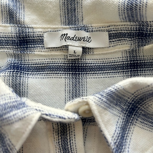 MADEWELL Plaid Button-Up Shirt SIZE L - Picture 7 of 11